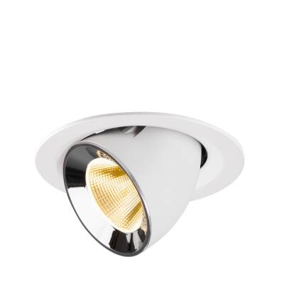 SLV NUMINOS® GIMBLE M, Deckeneinbauleuchte weiß/chrom 3000 K 20°