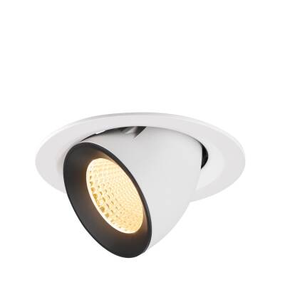 SLV NUMINOS® GIMBLE M, Deckeneinbauleuchte weiß/schwarz 3000 K 40°