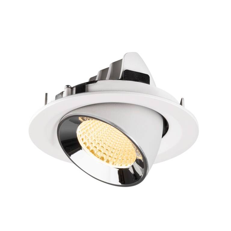 SLV NUMINOS® GIMBLE M, Deckeneinbauleuchte weiß/chrom 3000 K 40°
