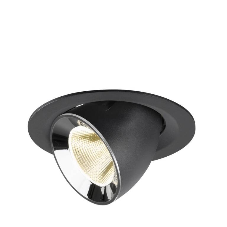 SLV NUMINOS® GIMBLE M, Deckeneinbauleuchte schwarz/chrom 4000 K 20°