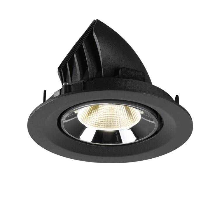 SLV NUMINOS® GIMBLE M, Deckeneinbauleuchte schwarz/chrom 4000 K 20°