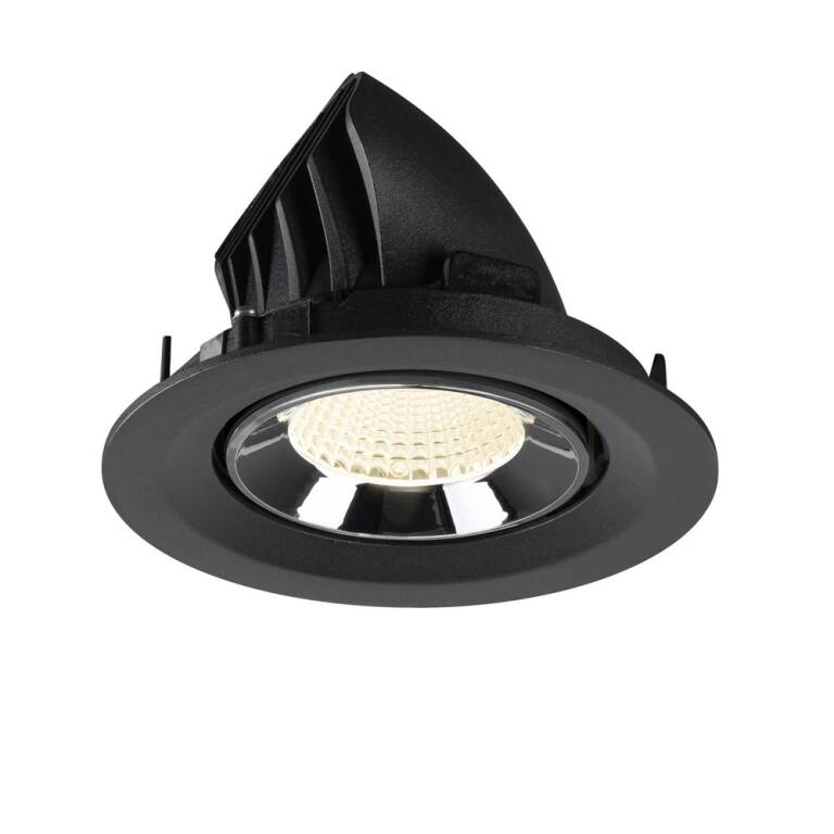 SLV NUMINOS® GIMBLE M, Deckeneinbauleuchte schwarz/chrom 4000 K 40°