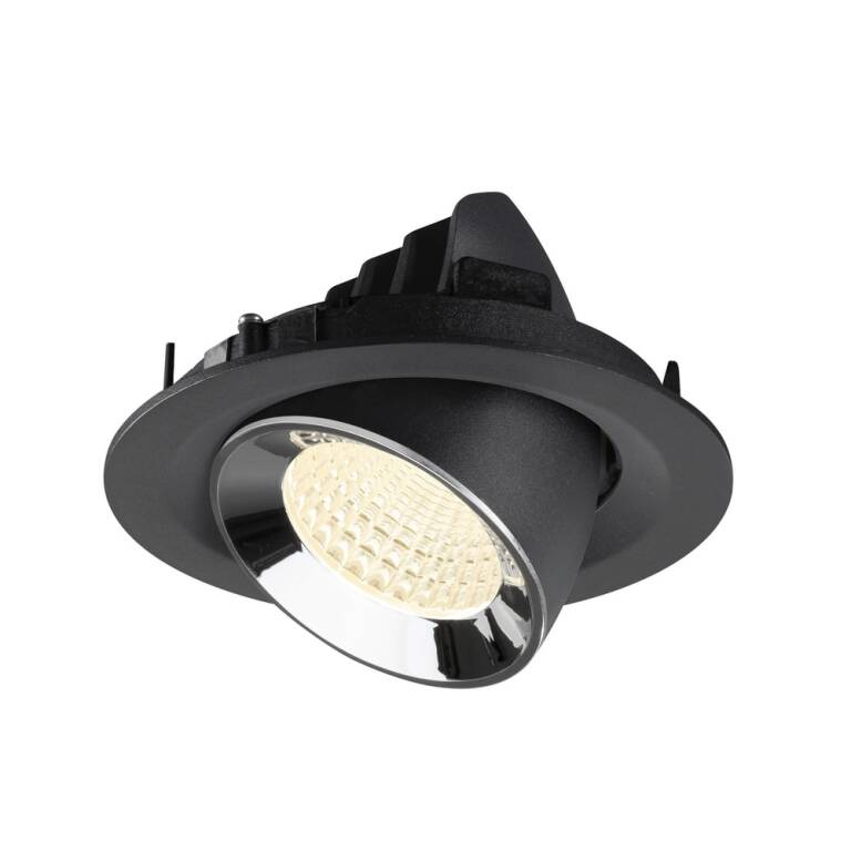 SLV NUMINOS® GIMBLE M, Deckeneinbauleuchte schwarz/chrom 4000 K 55°