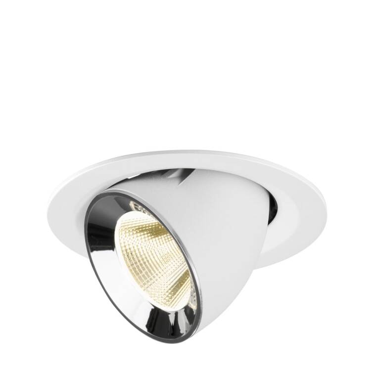 SLV NUMINOS® GIMBLE M, Deckeneinbauleuchte weiß/chrom 4000 K 20°