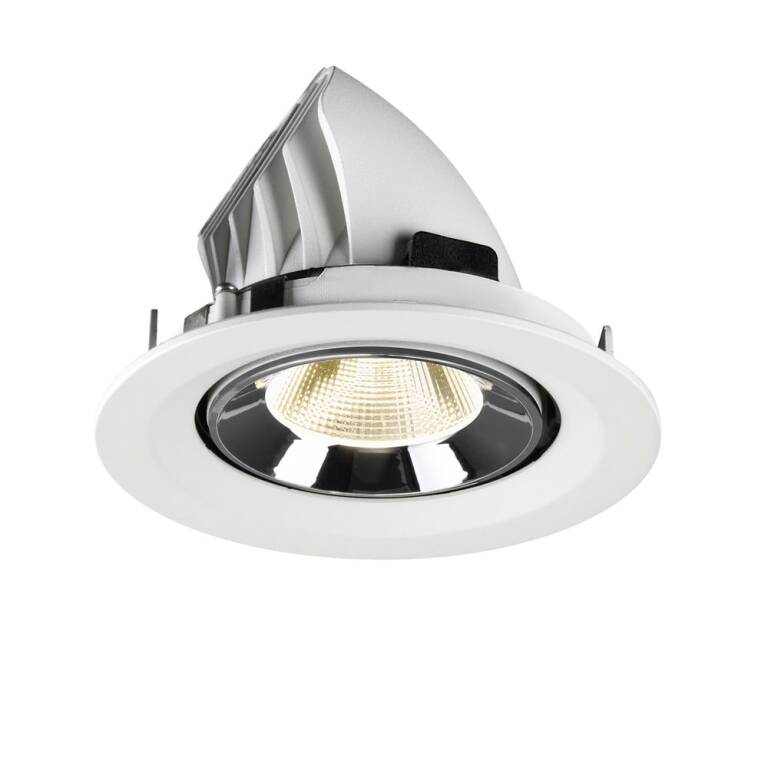 SLV NUMINOS® GIMBLE M, Deckeneinbauleuchte weiß/chrom 4000 K 20°