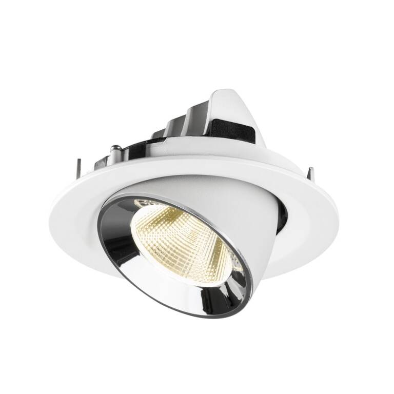 SLV NUMINOS® GIMBLE M, Deckeneinbauleuchte weiß/chrom 4000 K 20°