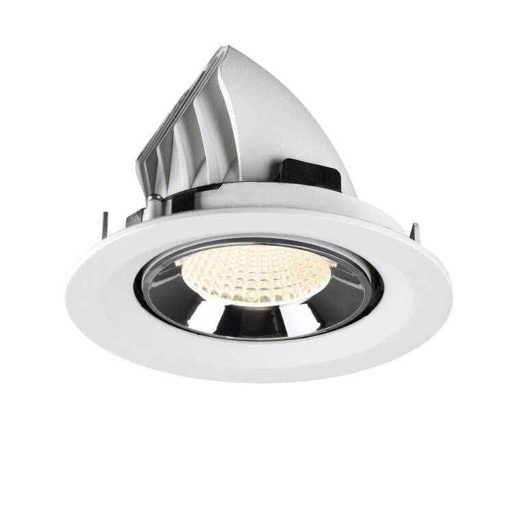 SLV NUMINOS® GIMBLE M, Deckeneinbauleuchte weiß/chrom 4000 K 40°