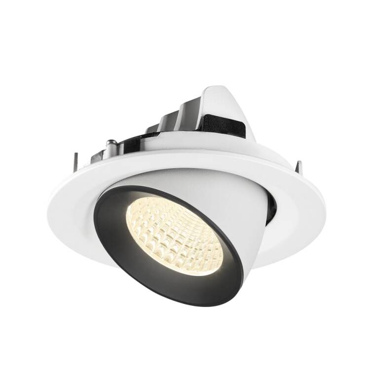 SLV NUMINOS® GIMBLE M, Deckeneinbauleuchte weiß/schwarz 4000 K 55°