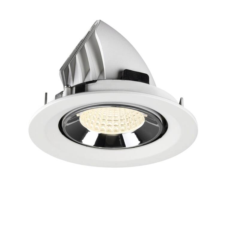 SLV NUMINOS® GIMBLE M, Deckeneinbauleuchte weiß/chrom 4000 K 55°
