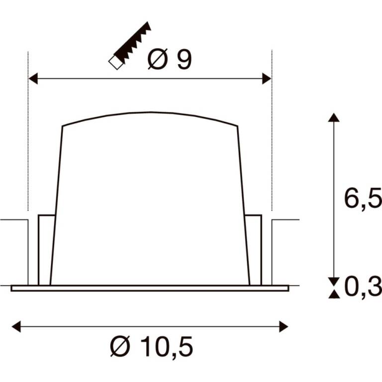 SLV NUMINOS® M, Deckeneinbauleuchte schwarz/chrom 4000 K 55°