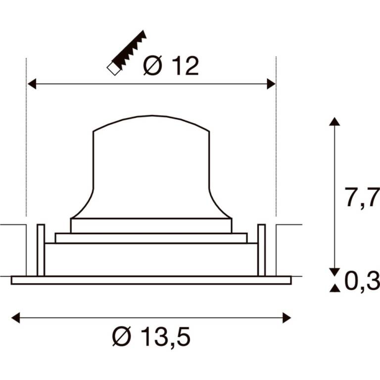 SLV NUMINOS® MOVE M, Deckeneinbauleuchte schwarz/chrom 3000 K 40°
