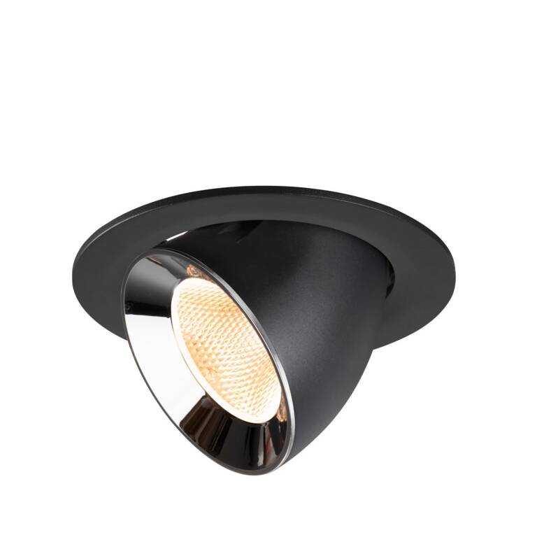 SLV NUMINOS® GIMBLE L, Deckeneinbauleuchte schwarz/chrom 2700 K 20°