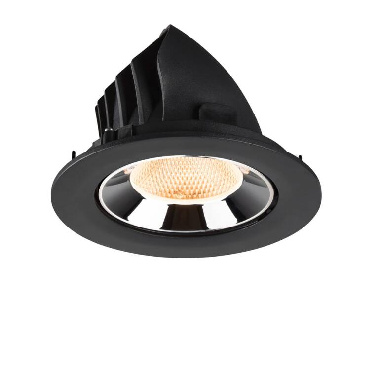 SLV NUMINOS® GIMBLE L, Deckeneinbauleuchte schwarz/chrom 2700 K 20°