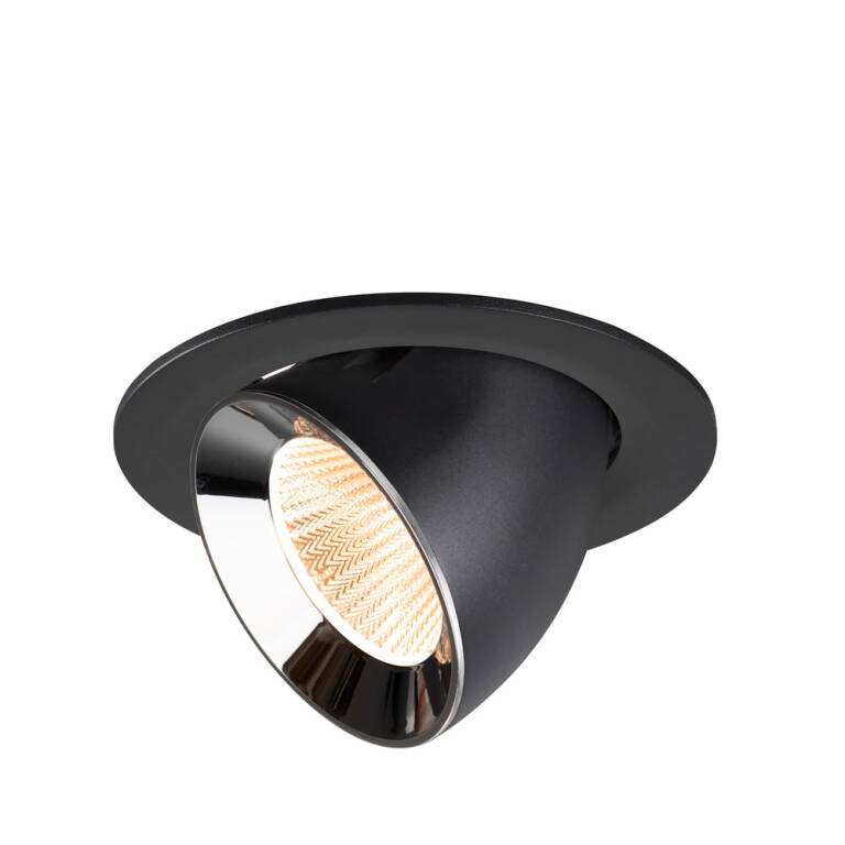 SLV NUMINOS® GIMBLE L, Deckeneinbauleuchte schwarz/chrom 2700 K 40°