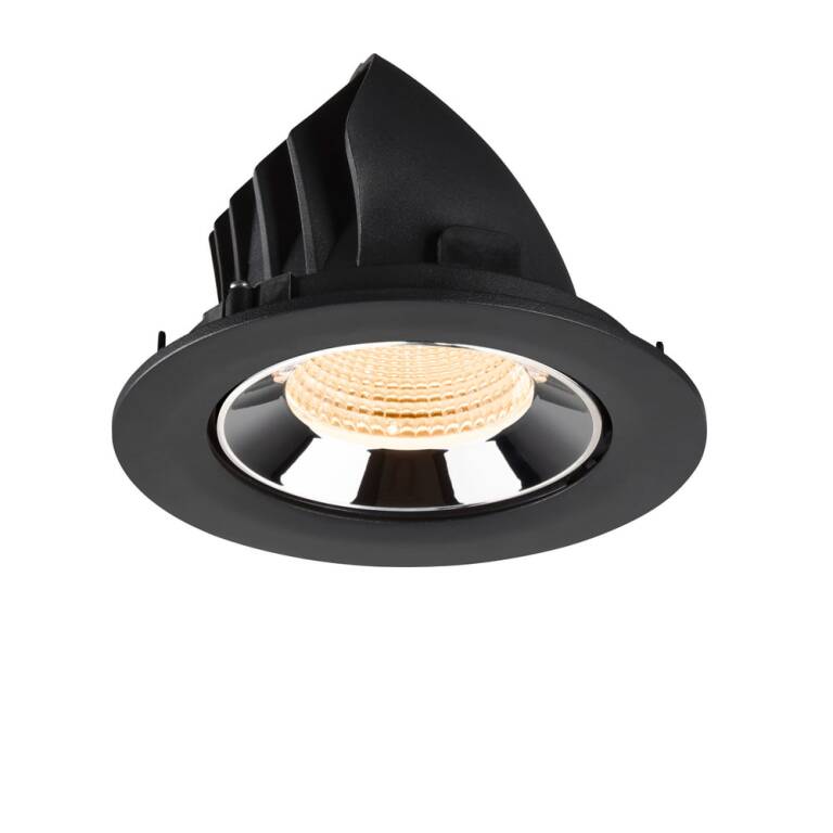 SLV NUMINOS® GIMBLE L, Deckeneinbauleuchte schwarz/chrom 2700 K 55°