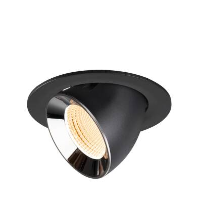 SLV NUMINOS® GIMBLE L, Deckeneinbauleuchte schwarz/chrom 2700 K 55°