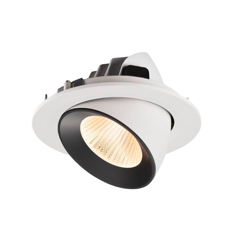 SLV NUMINOS® GIMBLE L, Deckeneinbauleuchte weiß/schwarz 2700 K 40°