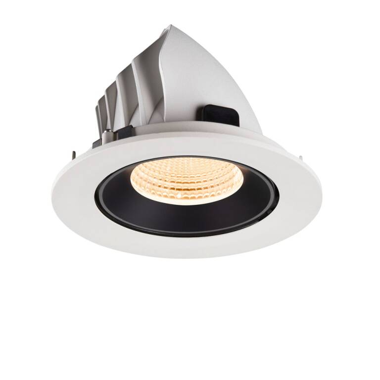 SLV NUMINOS® GIMBLE L, Deckeneinbauleuchte weiß/schwarz 2700 K 55°