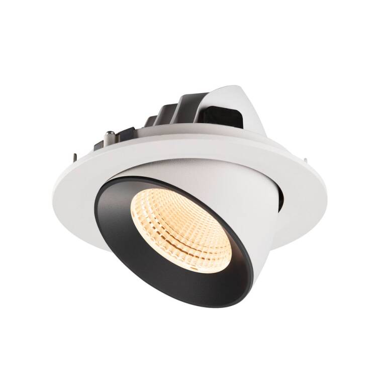 SLV NUMINOS® GIMBLE L, Deckeneinbauleuchte weiß/schwarz 2700 K 55°