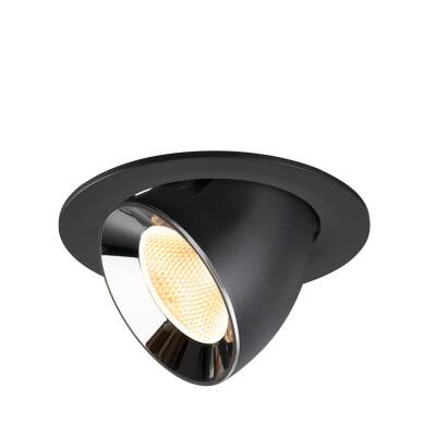 SLV NUMINOS® GIMBLE L, Deckeneinbauleuchte schwarz/chrom 3000 K 20°