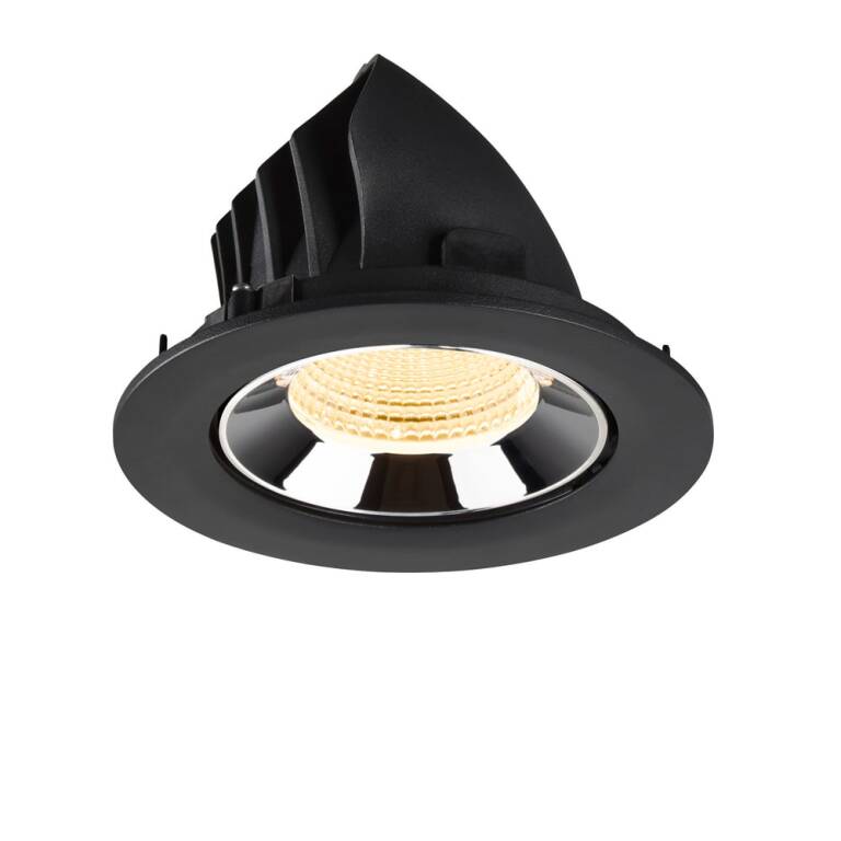SLV NUMINOS® GIMBLE L, Deckeneinbauleuchte schwarz/chrom 3000 K 55°