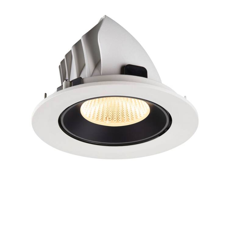 SLV NUMINOS® GIMBLE L, Deckeneinbauleuchte weiß/schwarz 3000 K 40°