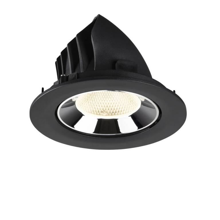 SLV NUMINOS® GIMBLE L, Deckeneinbauleuchte schwarz/chrom 4000 K 20°