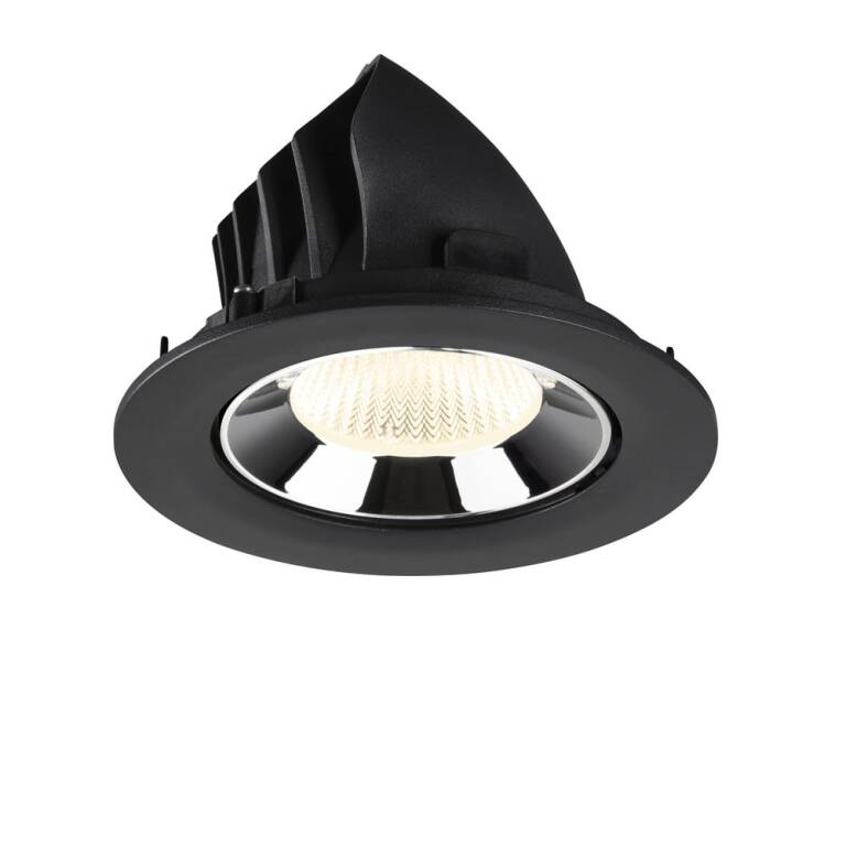 SLV NUMINOS® GIMBLE L, Deckeneinbauleuchte schwarz/chrom 4000 K 40°