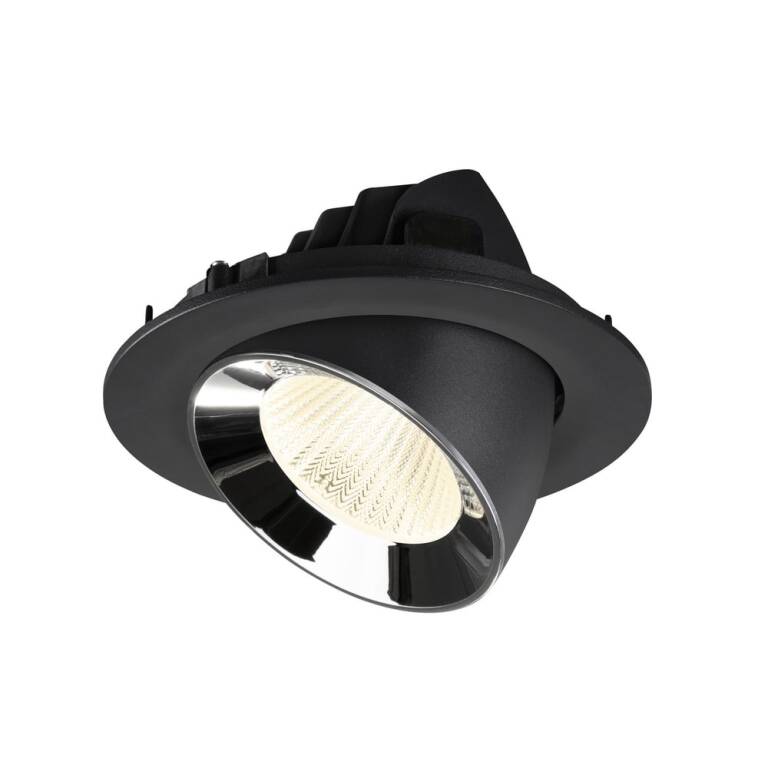 SLV NUMINOS® GIMBLE L, Deckeneinbauleuchte schwarz/chrom 4000 K 40°
