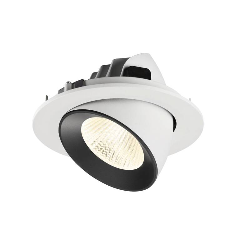 SLV NUMINOS® GIMBLE L, Deckeneinbauleuchte weiß/schwarz 4000 K 40°