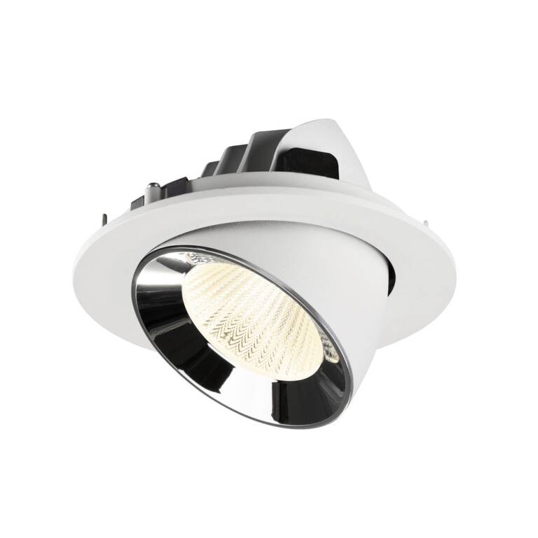 SLV NUMINOS® GIMBLE L, Deckeneinbauleuchte weiß/chrom 4000 K 40°