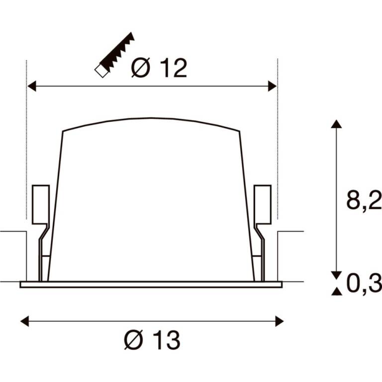 SLV NUMINOS® L, Deckeneinbauleuchte schwarz/chrom 2700 K 40°