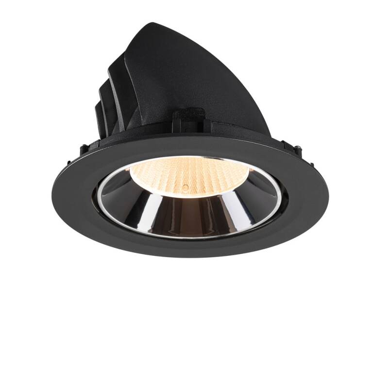SLV NUMINOS® GIMBLE XL, Deckeneinbauleuchte schwarz/chrom 2700 K 40°