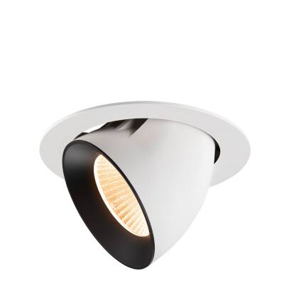 SLV NUMINOS® GIMBLE XL, Deckeneinbauleuchte weiß/schwarz 2700 K 40°