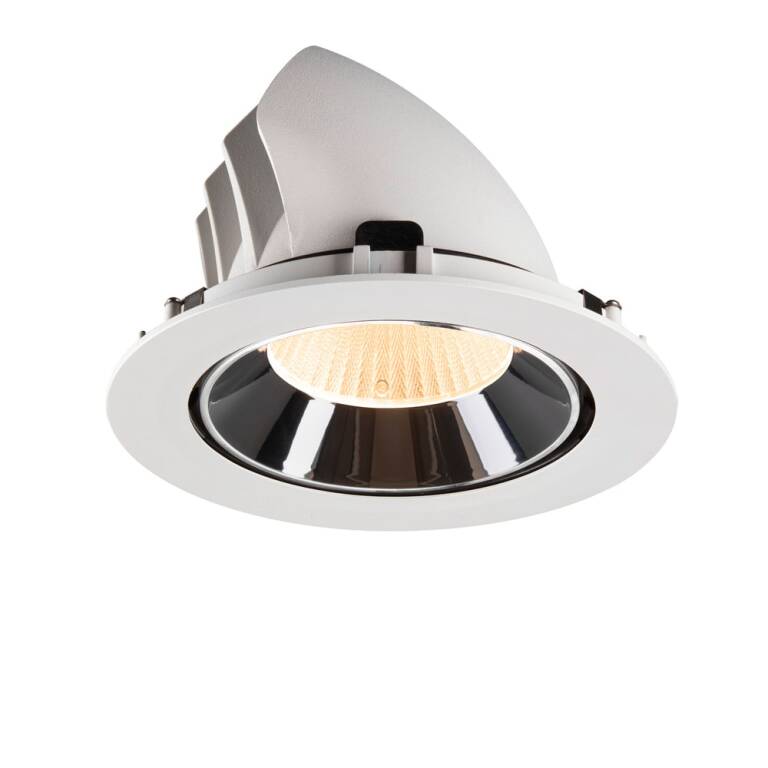 SLV NUMINOS® GIMBLE XL, Deckeneinbauleuchte weiß/chrom 2700 K 40°