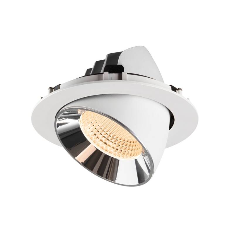 SLV NUMINOS® GIMBLE XL, Deckeneinbauleuchte weiß/chrom 2700 K 55°