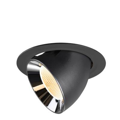 SLV NUMINOS® GIMBLE XL, Deckeneinbauleuchte schwarz/chrom 3000 K 20°