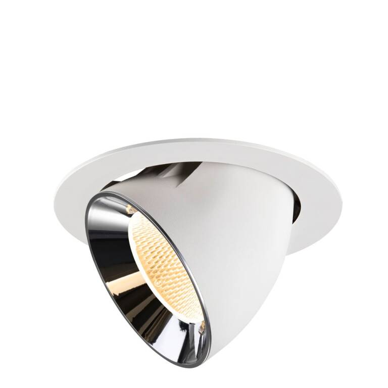 SLV NUMINOS® GIMBLE XL, Deckeneinbauleuchte weiß/chrom 3000 K 20°