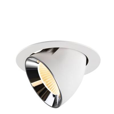 SLV NUMINOS® GIMBLE XL, Deckeneinbauleuchte weiß/chrom 3000 K 40°