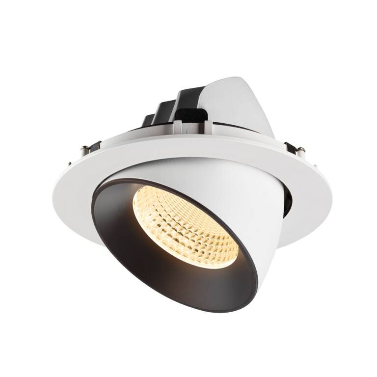 SLV NUMINOS® GIMBLE XL, Deckeneinbauleuchte weiß/schwarz 3000 K 55°