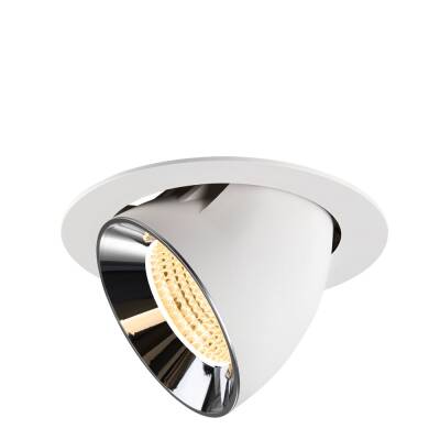 SLV NUMINOS® GIMBLE XL, Deckeneinbauleuchte weiß/chrom 3000 K 55°