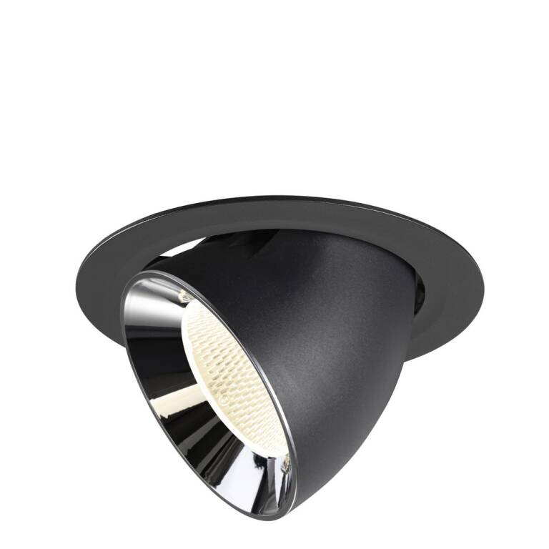 SLV NUMINOS® GIMBLE XL, Deckeneinbauleuchte schwarz/chrom 4000 K 20°