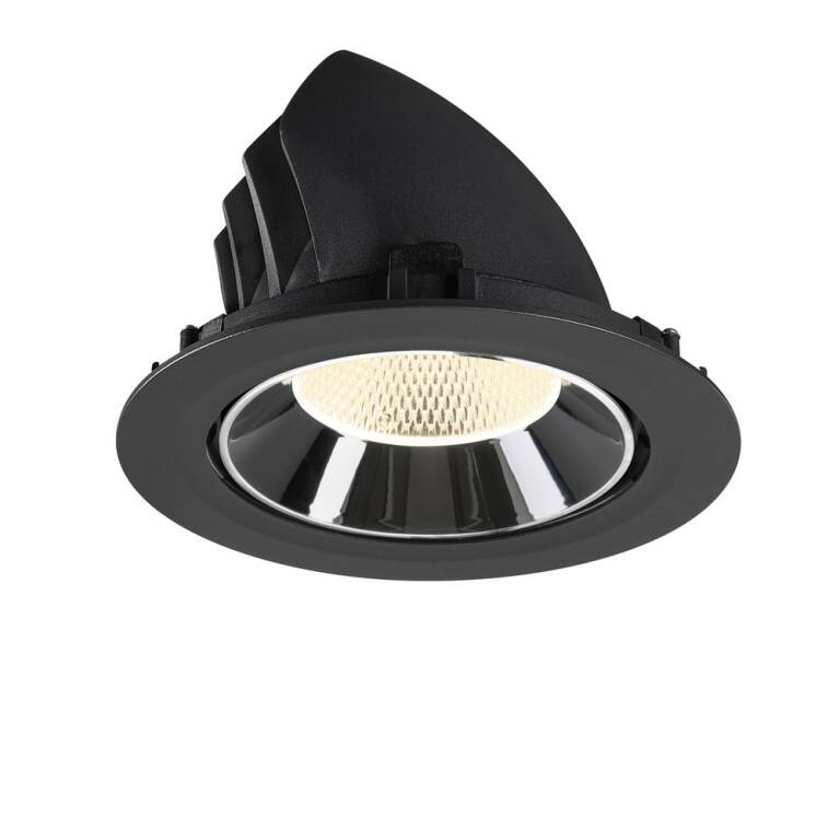 SLV NUMINOS® GIMBLE XL, Deckeneinbauleuchte schwarz/chrom 4000 K 20°