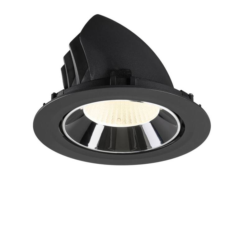 SLV NUMINOS® GIMBLE XL, Deckeneinbauleuchte schwarz/chrom 4000 K 40°