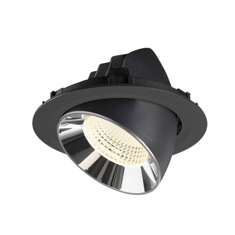 SLV NUMINOS® GIMBLE XL, Deckeneinbauleuchte schwarz/chrom 4000 K 55°