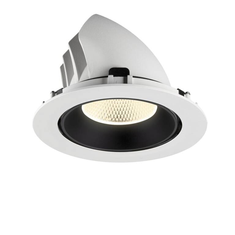 SLV NUMINOS® GIMBLE XL, Deckeneinbauleuchte weiß/schwarz 4000 K 20°