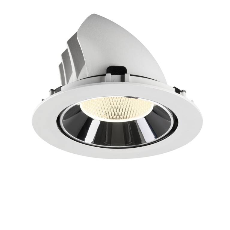 SLV NUMINOS® GIMBLE XL, Deckeneinbauleuchte weiß/chrom 4000 K 20°