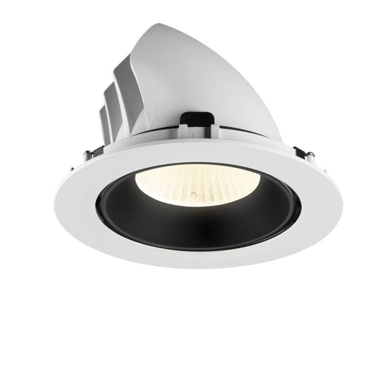 SLV NUMINOS® GIMBLE XL, Deckeneinbauleuchte weiß/schwarz 4000 K 40°