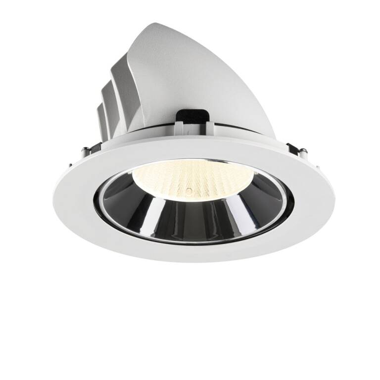 SLV NUMINOS® GIMBLE XL, Deckeneinbauleuchte weiß/chrom 4000 K 40°