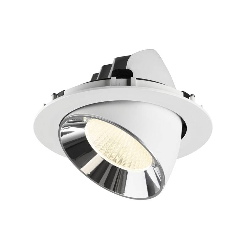 SLV NUMINOS® GIMBLE XL, Deckeneinbauleuchte weiß/chrom 4000 K 40°